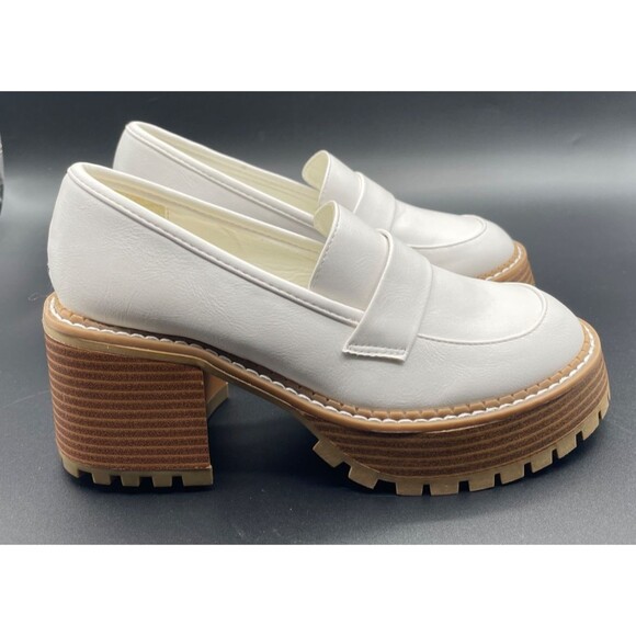 New MIA White Platform Dalilah Lug Sole Funky Chunky Loafers Women’s Size 6 - Picture 10 of 15